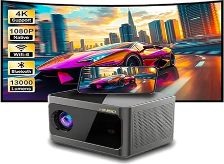 4k Projector, HINISO Projector 13000 Lumens